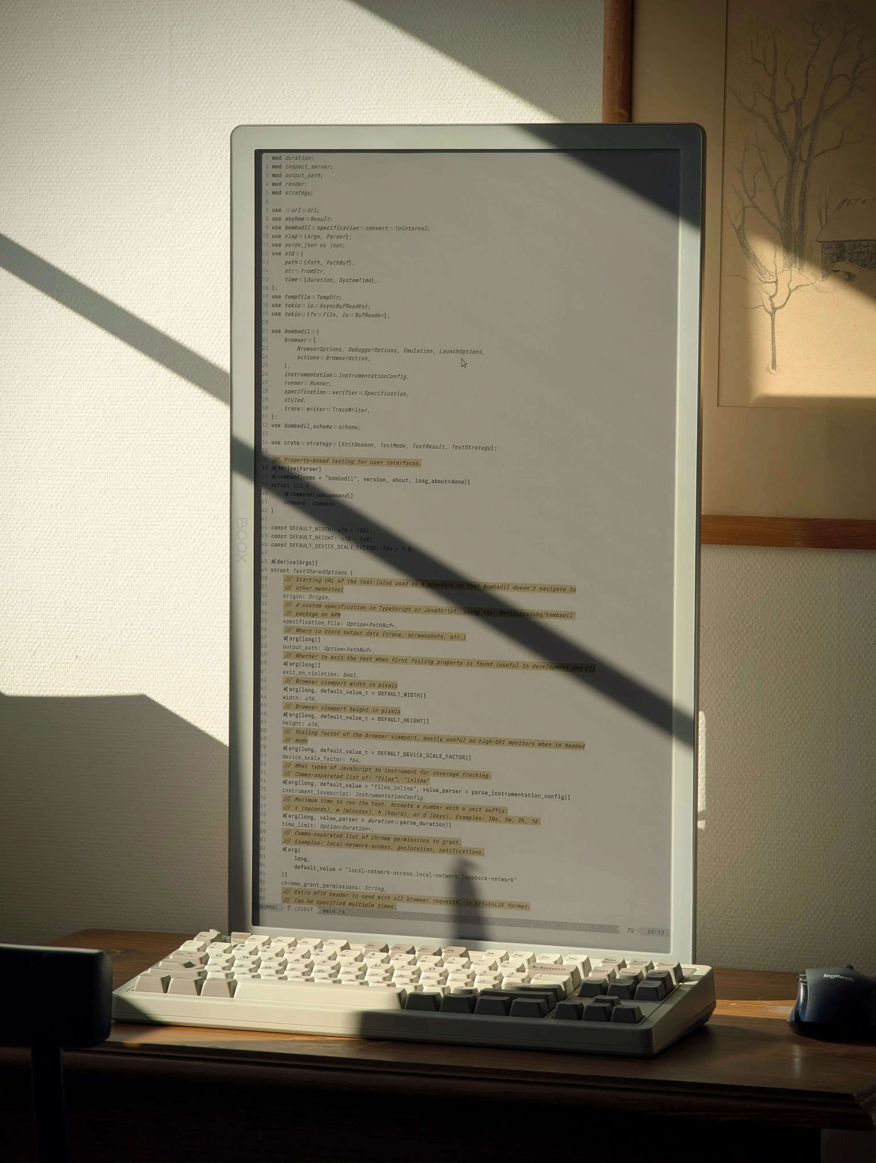 Neovim in the morning sunlight.