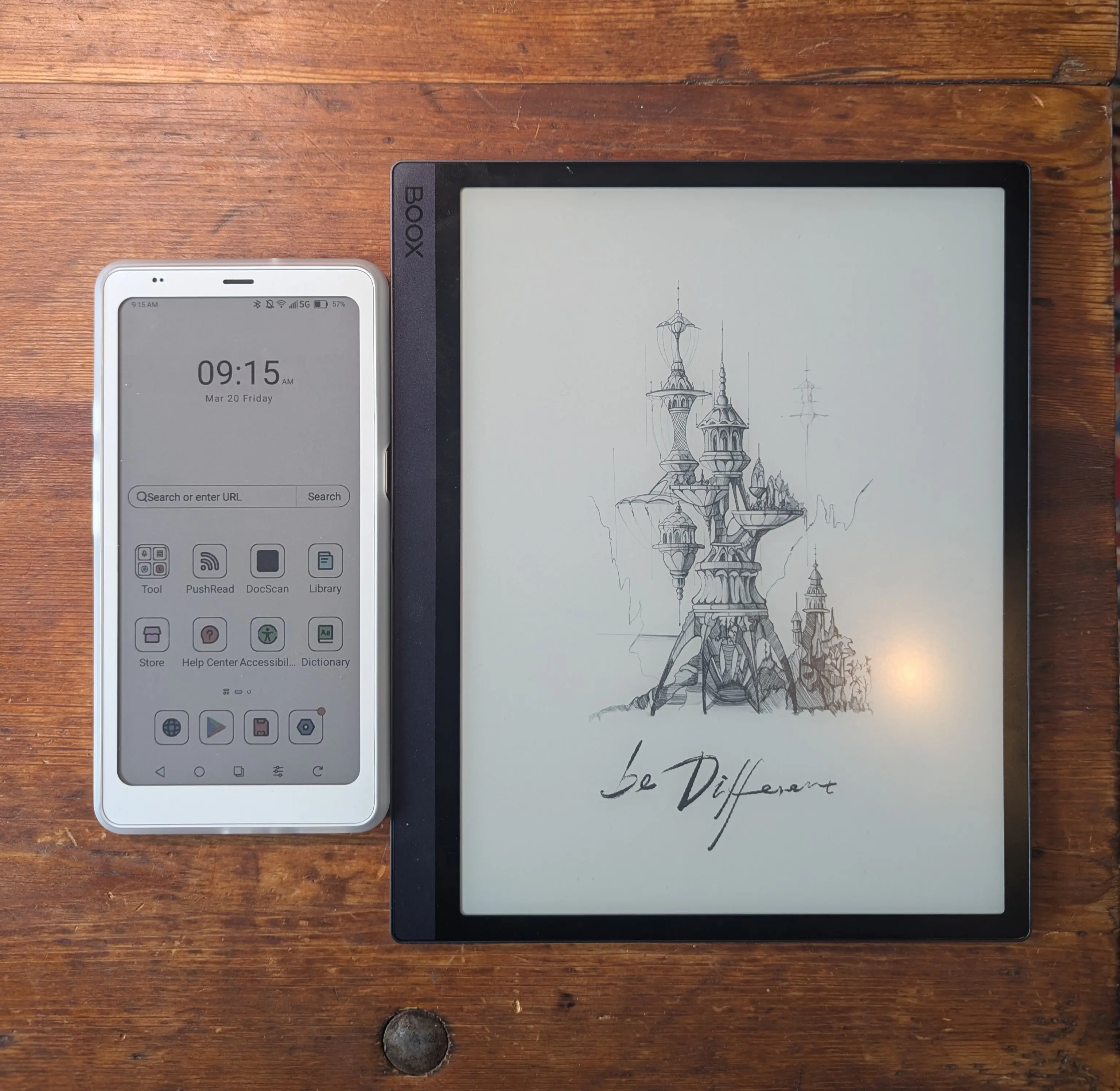 Color vs Monochrome e-ink panels without backlight.